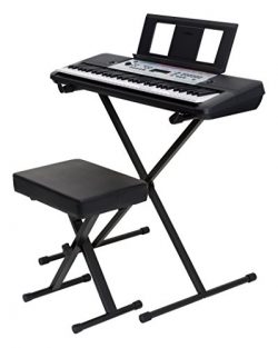 Yamaha YPT260 61-Key Portable Keyboard Bundle with Stand, Bench and Power Supply