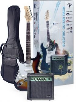 Stagg ESURF 250LHSB US Surfstar Left Handed Electric Guitar and Amplifier Package – Sunburst