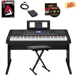 Yamaha DGX-660 Digital Piano – Black Bundle with Adjustable Bench, Instructional Book, Aus ...