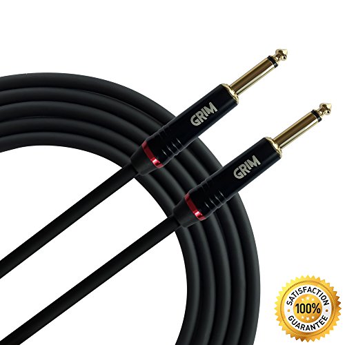 Grim Electronics Guitar Cable 10 ft. Premium Durable Instrument Cable For Guitar, Bass, Keyboard ...