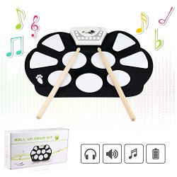 Jiesstore Portable Mini USB Interface Kids Silicon Foldable Electronic Roll up Digital Drum Pad  ...