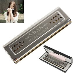 【Best Deals for Christmas】OriGlam Professional Swan 24 Holes Key Of C&G Double-side Tremol ...