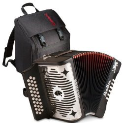 Hohner 3100FB Panther Diatonic Button Accordion in F key accordion Bundle with Accordion Gig Bag