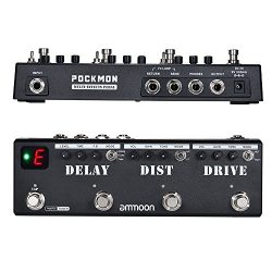 Guitar Effect Pedal, ammoon POCKMON Multi-Effects Pedal Strip with Tuner Delay Distortion Overdr ...