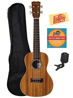 Cordoba 15CM Concert Ukulele Bundle with Gig Bag, Tuner, Austin Bazaar Instructional DVD, and Po ...