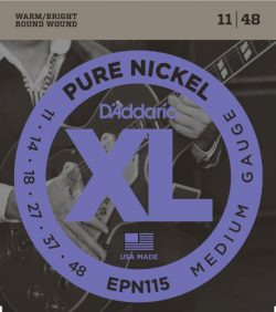 D’Addario EPN115 Pure Nickel Electric Guitar Strings, Blues/Jazz Rock, 11-48