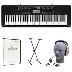 Casio CTK-2400 Learn-To-Play Quincy Jones Keyboard Bundle with Playground Sessions