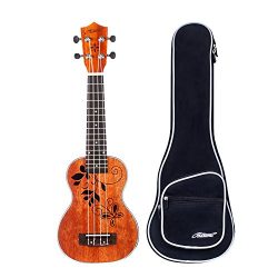 Makanu Soprano Ukulele 21 Inch Mahogany Ukulele with Tattoo Kids Guitar for Professional – ...