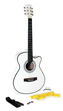 Martin Smith W-401E-WHT Electric Acoustic Guitar Cutaway, White