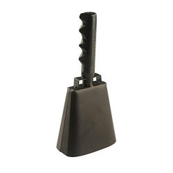 10 Inch Steel Cowbell with Stick Rubber Grip Handle, Loud Musical Percussion Instrument Cheering ...