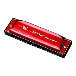 Ladnis Harmonica C 10 Holes Mouth Organ Best Gift for Professional Player,Beginner,Students,Musi ...