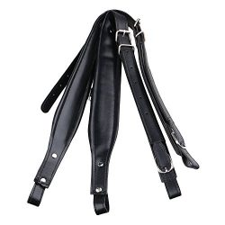 BQLZR Black Soft PU Leather Accordion Shoulder Harness Strap with Adjustable Buckles Pack of 2