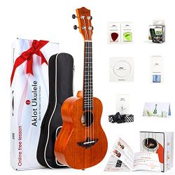 Tenor Ukulele 26 Inch Ukele Ukelele Solid Mahogany Uke With Free Online Lessons 8 Packs Beginner ...