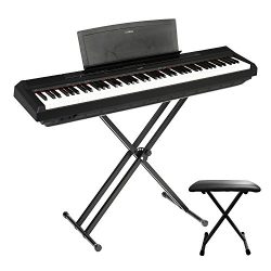 Yamaha P125B 88-Key with world-famous CFIIIS concert grand piano, the clear and melodic sound, S ...