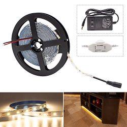 HitLights Warm White LED Light Strip Kit, 16.4 Feet – Includes Power Supply and Dimmer. 30 ...