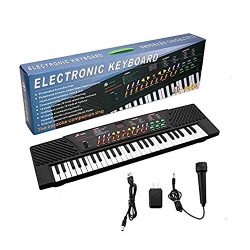 54 Key Children’s – Portable Electric Music Keyboard Piano with External Speaker/Mic ...