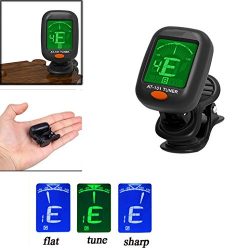 LtrottedJ Digital Chromatic LCD Clip-On Electric Tuner for Bass, Guitar, Ukulele, Violin