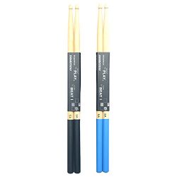 5A Drum Sticks Maple Wood Rockband Baquetas 2 pairs Anti-Slip Coating Black-Blue by ShoppeWatch  ...