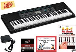 Casio CTK-2550 Portable Keyboard Bundle with Power Supply, Removeable Stickers, Instructional Bo ...