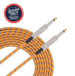 Sonobono Professional Noiseless Music Instrument Cable 1/4-Inch Straight with Braided Tweed Wove ...