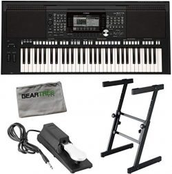 Yamaha PSR-S975 61-Note Arranger Workstation Keyboard w Sustain Pedal and Stand