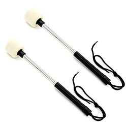 Gizhome 2 Pieces Bass Drum Mallet with Wool Felt Head Instrument Percussion Accessory for Marchi ...