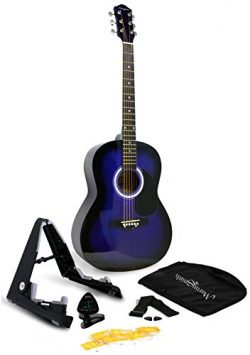 Martin Smith 6 String Acoustic Guitar SuperKit with Stand, Tuner, Gig Bag, Strap, Picks and Stri ...