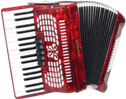 Scarlatti 72 Bass Accordion – Red