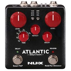 NUX Atlantic Multi Delay and Reverb Effect Pedal with Inside Routing and Secondary Reverb Effects