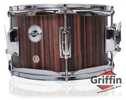 Firecracker Snare Drum by Griffin|Soprano Popcorn 10″ x 6″ Poplar Wood Shell & B ...