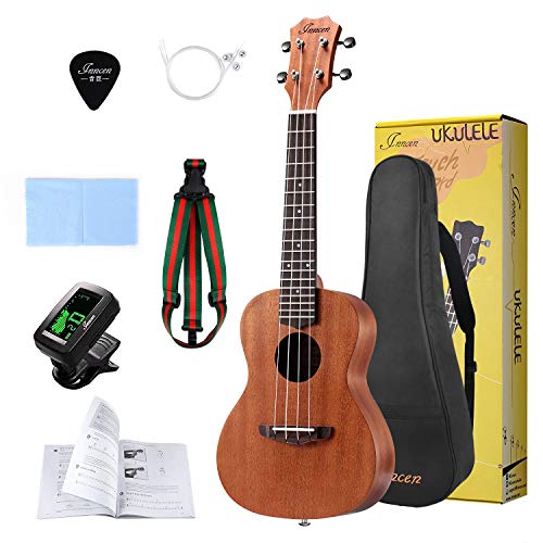 Concert Ukulele, 23 Inch Soprano Ukulele for Beginner, Waterproof Resistance Mahogany Ukuleles