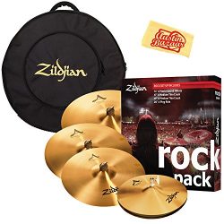 Zildjian A0801R Rock Pack Cymbal Set Bundle with Gig Bag and Austin Bazaar Polishing Cloth