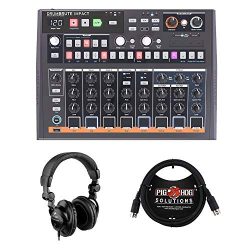 Arturia DrumBrute Impact Analog Drum Machine with 6ft MIDI Cable & HPC-A30 Studio Monitor He ...