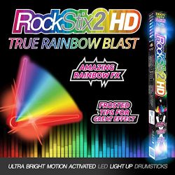 ROCKSTIX LIGHT UP DRUMSTICKS : RAINBOW BLAST! Amazing True Rainbow Effect, Set your Gig on Fire