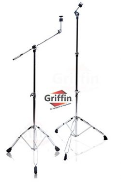 Cymbal Boom Stand & Straight Cymbal Stand Combo (Pack of 2) by Griffin|Percussion Drum Hardw ...