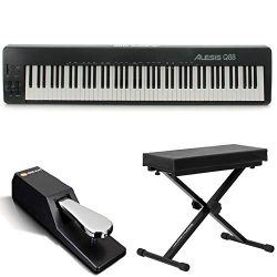 Alesis Q88 | 88-Key USB/MIDI Keyboard Controller with Pitch & Mod Wheels + Bench + Sustain Pedal