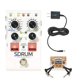 DigiTech SDRUM Auto-Drummer Drum Machine Pedal BUNDLED WITH Blucoil 9V DC Power Supply with Shor ...