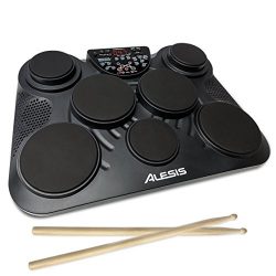 Alesis CompactKit 7 – Ultra-Portable 7-Pad Electronic Table-top Drum Kit with Velocity-Sensitive ...