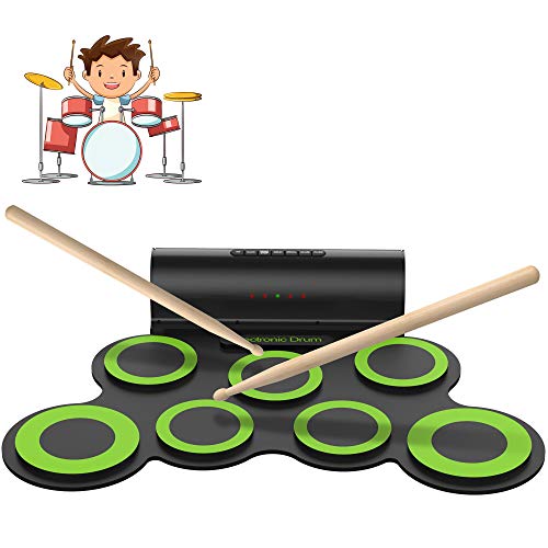 ORASANT Electric Drum Set, Roll Up Electronic Drum Set for Kids, Rechargeable Drum Pad Starter P ...