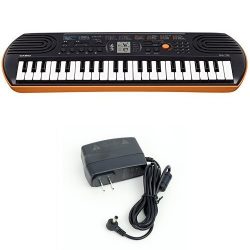 Casio SA76 44 Keys 100 Tones Keyboard bundle with Casio Power Supply