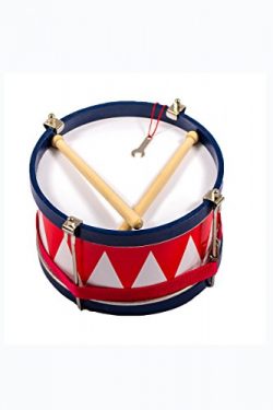 Kids Wooden Tom Tom Marching Drum 8″ Inch with Sticks, Neck Strap and Tuning Wrench &  ...