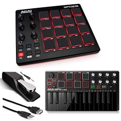 Akai Professional MPD218 | MIDI Drum Pad Controller with Akai MPK Mini MKII | 25-Key Portable US ...