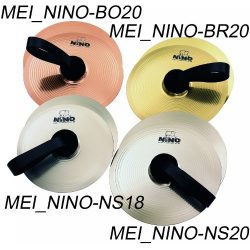 Nino Percussion NINO-NS20 8-Inch Marching Cymbal Pair with Holding Straps, Nickel Silver
