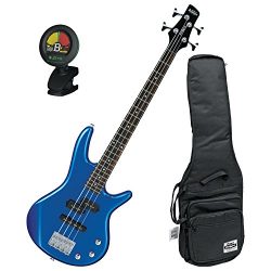 Ibanez GIO GSRM20SLB Mikro Starlight Blue 28.6″ Scale 4 String Bass Guitar w/ Gig Bag and  ...