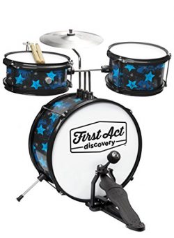 First Act Discovery Drum Set & Seat, Blue Stars