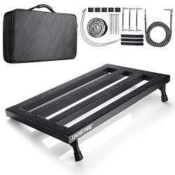 Vangoa Guitar Effect Pedal Board Case Aluminum Alloy with Bag, 22.2 x 12.78 x 2.75 inch