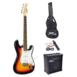 PylePro Full Size Electric Guitar Package w/Amp, Case & Accessories, Electric Guitar Bundle, ...