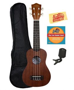 Lanikai LU-21 Soprano Ukulele Bundle with Gig Bag, Clip-On Tuner, Austin Bazaar Instructional DV ...