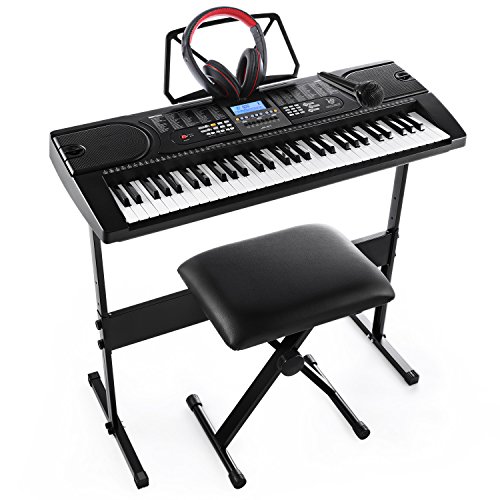 Joy JK-61 61-Key Electronic Keyboard Pack with Headphones,Microphone,Stand,Stool,and Power Supply