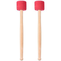 Canomo Bass Drum Mallets Sticks Red Foam Mallet with Wood Handle for Percussion Bass Drum, 13 Inch